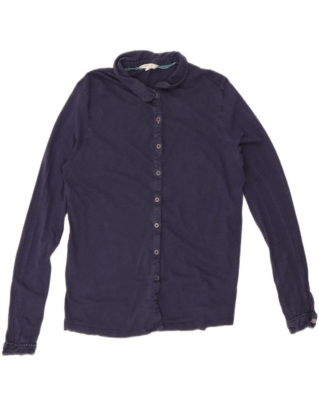 Женская рубашка White Stuff UK 12, средний темно-синий хлопковый цвет