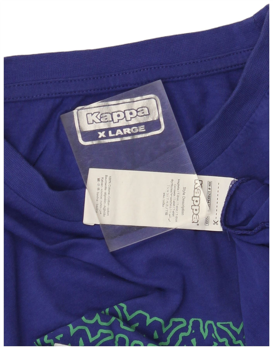 KAPPA Мужская футболка с рисунком Top XL Синий Хлопок