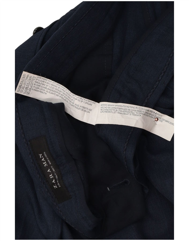 Мужские узкие костюмные брюки Zara EU 40 Medium W31 L32 Темно-синий полиэстер