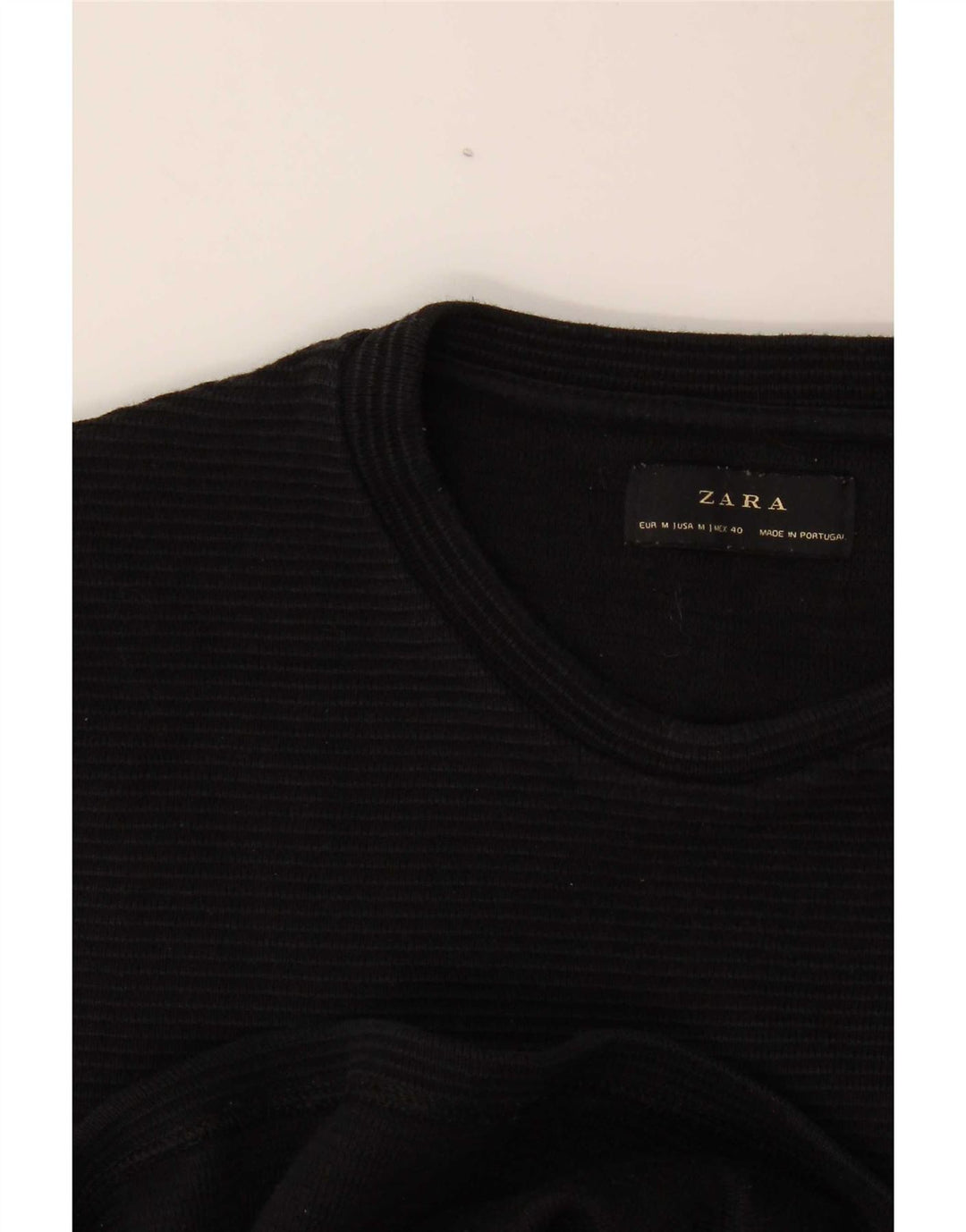 Мужской топ Zara с длинным рукавом, средний черный в полоску