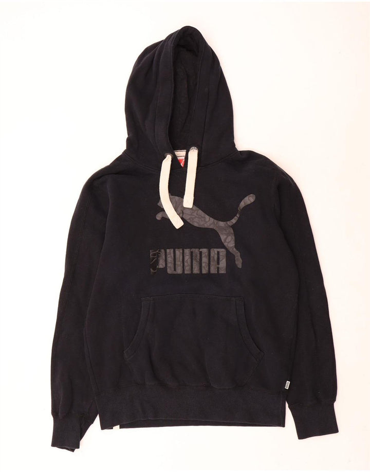 Мужской джемпер с капюшоном Puma, черный, хлопковый, среднего размера