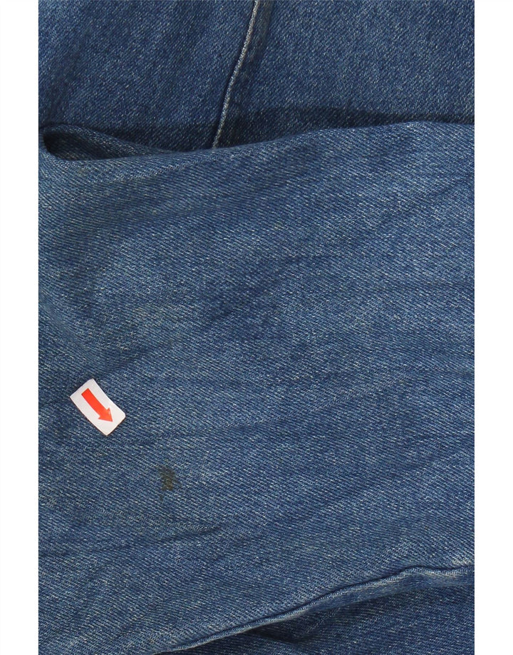 ВИНТАЖНЫЙ женский джинсовый пиджак на 1 пуговице, Великобритания 16, большой синий цвет