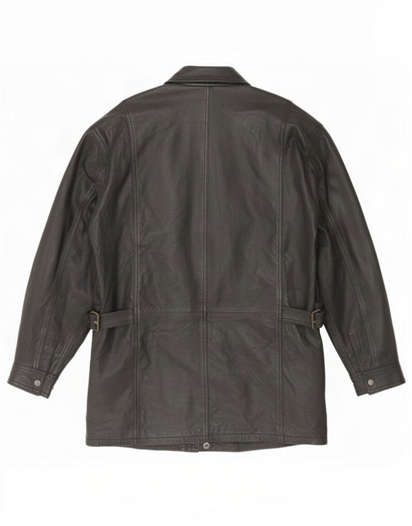 Винтажная мужская кожаная куртка UK 42 XL, черная
