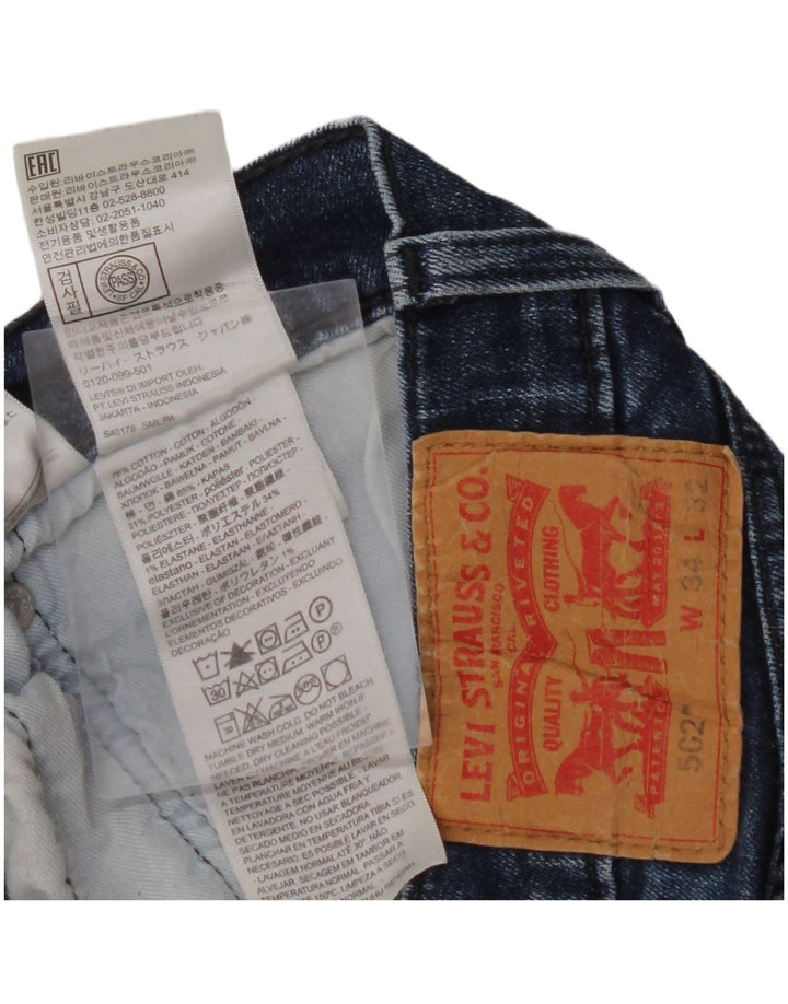 Мужские зауженные джинсы LEVI'S 502 W34 L32 Синие, хлопок