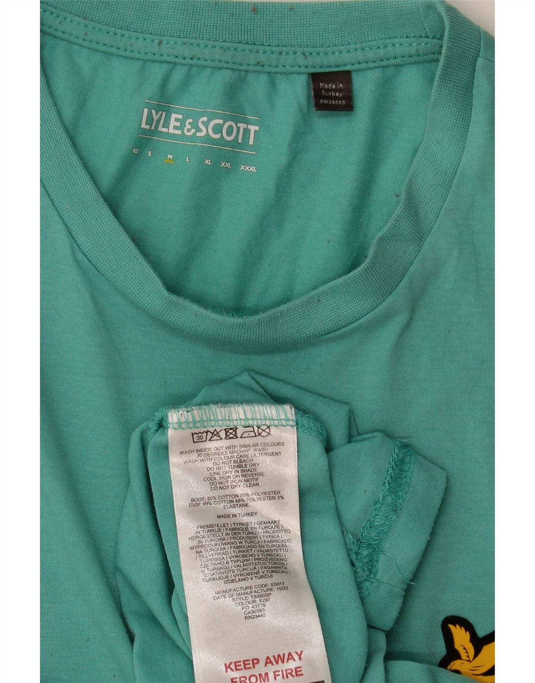 Мужская футболка LYLE & SCOTT, средний бирюзовый хлопок