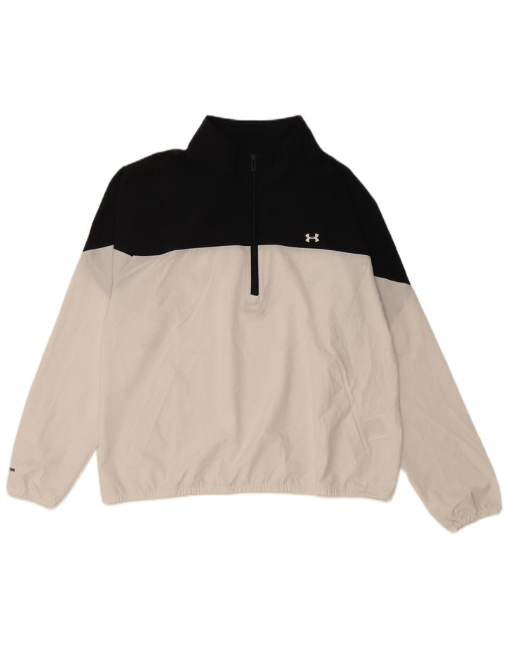 Женский спортивный пуловер UNDER ARMOR UK 16, большой белый цвет с цветными блоками