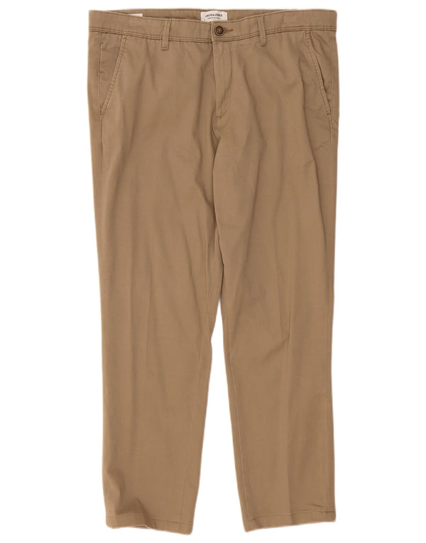 Мужские брюки-чиносы Jack & Jones W36 L27 бежевого цвета, хлопок