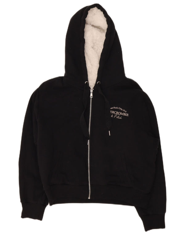 Женский джемпер с капюшоном с рисунком Abercrombie & Fitch UK 16, большой черный