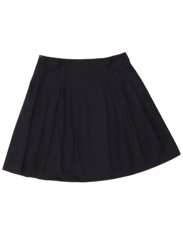 Zara Женская юбка-трапеция, большая W32, темно-синяя, хлопок