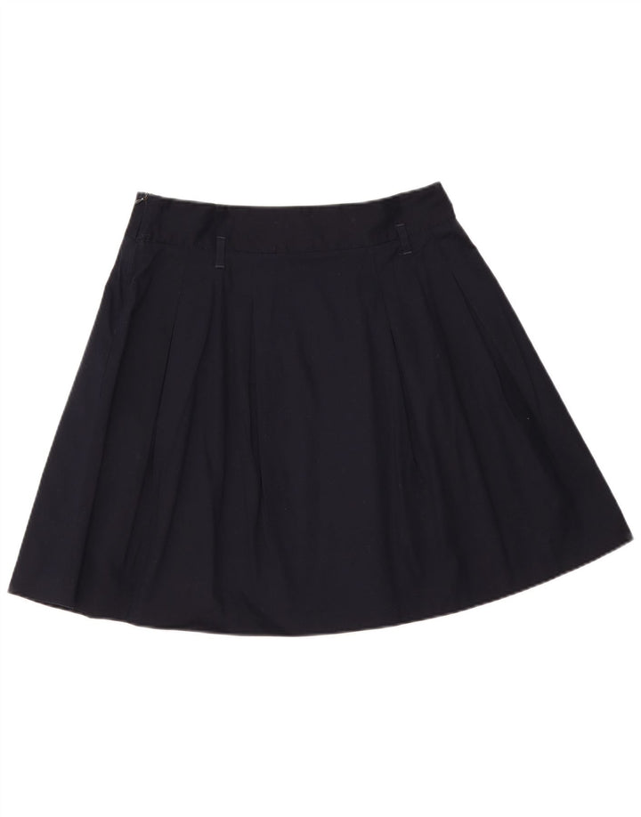Zara Женская юбка-трапеция, большая W32, темно-синяя, хлопок