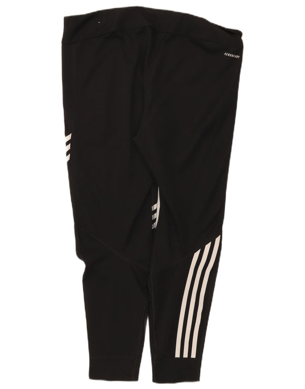 Женские капри для бега Adidas UK 20/22 XL, черные, полиэстер, спортивные