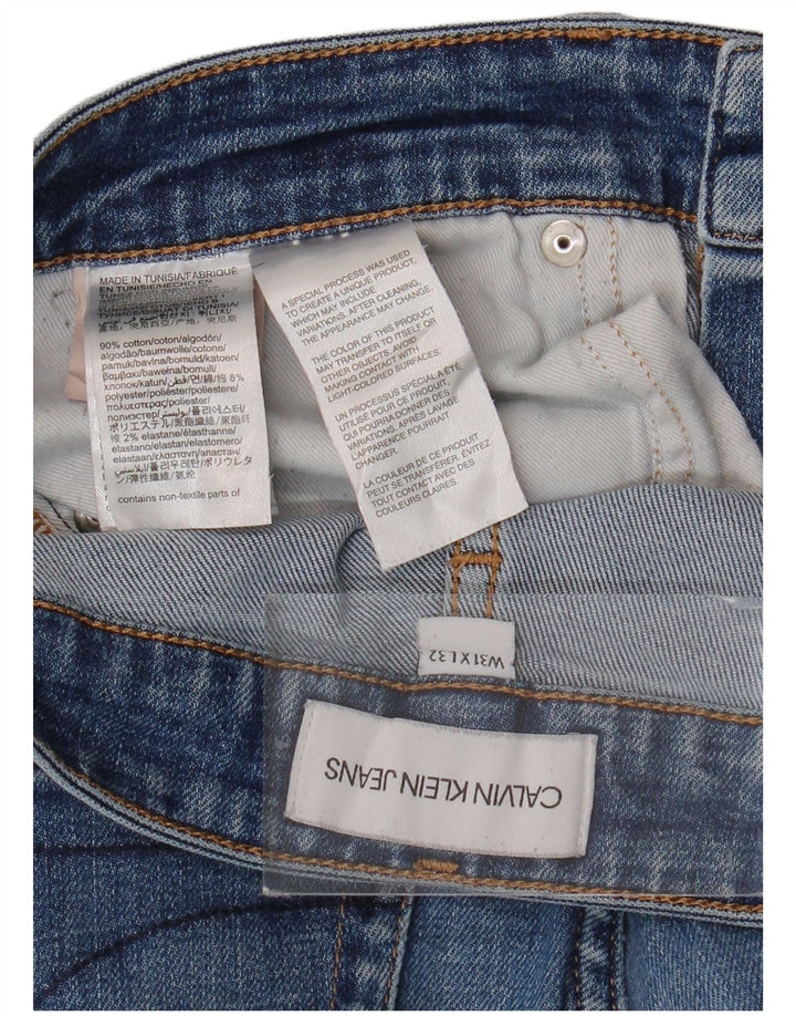 Мужские узкие джинсы CALVIN KLEIN W31 L32 синие, хлопок