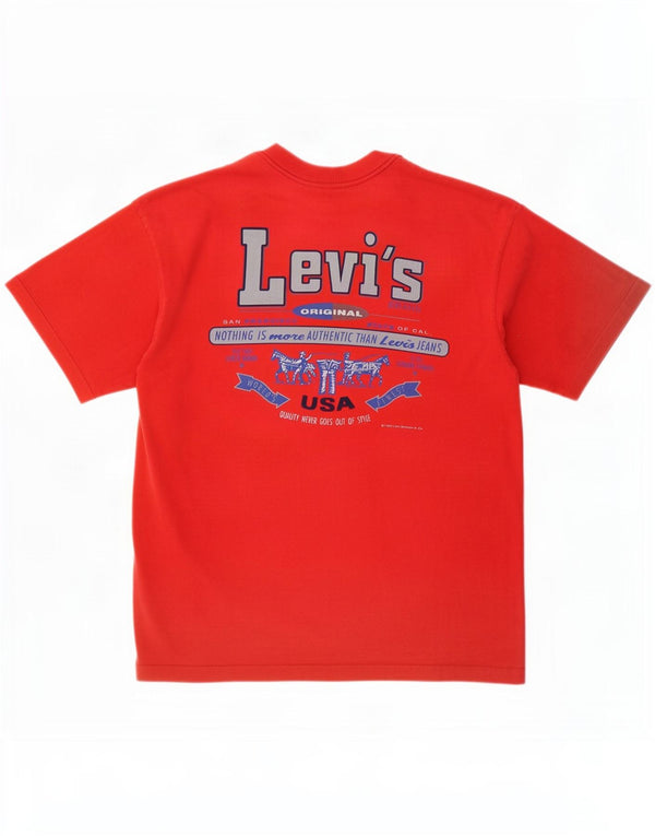Мужская футболка с рисунком Levi's, большой красный хлопковый топ