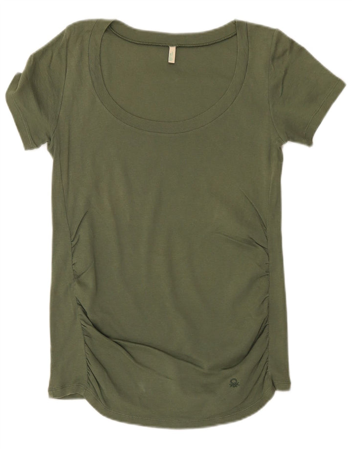 Женская футболка Benetton Top UK 10 Small Khaki