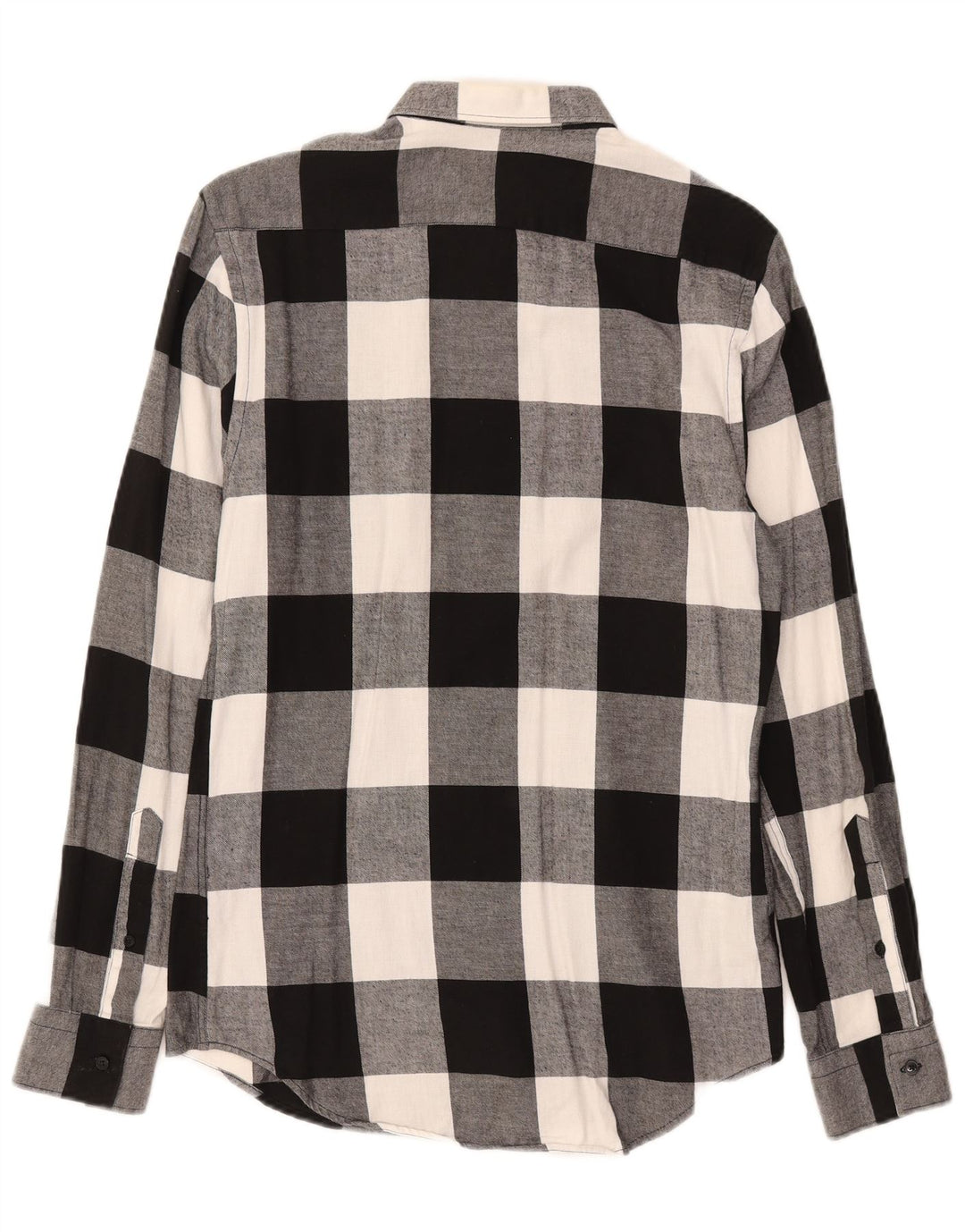 ZARA Mens Slim Fit Flannel Shirt Small Black Gingham