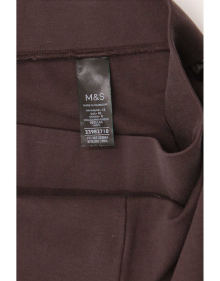 Женские укороченные леггинсы Marks & Spencer UK 12, средний бордовый вискоза