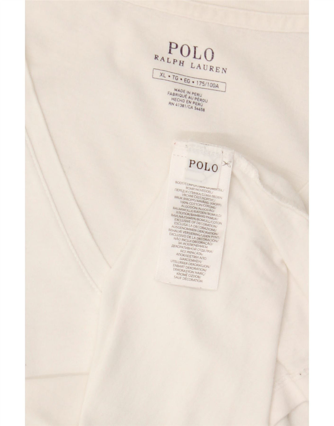 Мужская футболка POLO RALPH LAUREN XL, белый хлопок