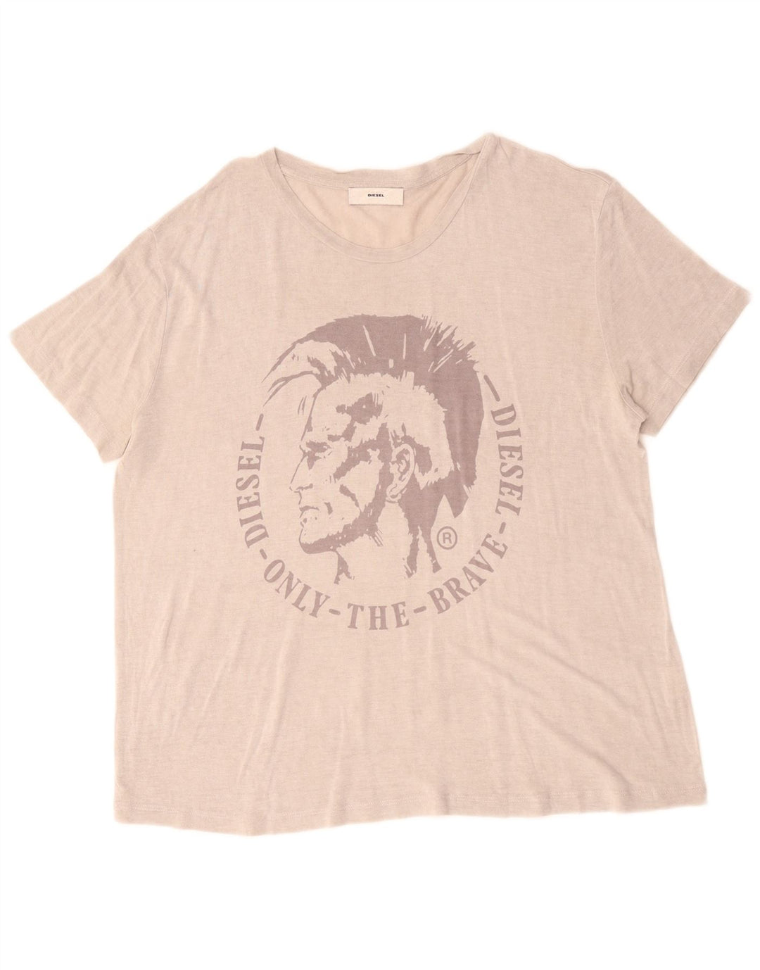 Женская футболка с рисунком Diesel Top UK 18 XL Бежевая классика