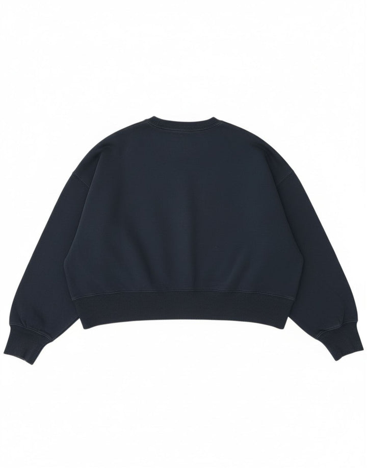 Женский укороченный свитшот большого размера с графическим рисунком Nike UK 14, средний темно-синий