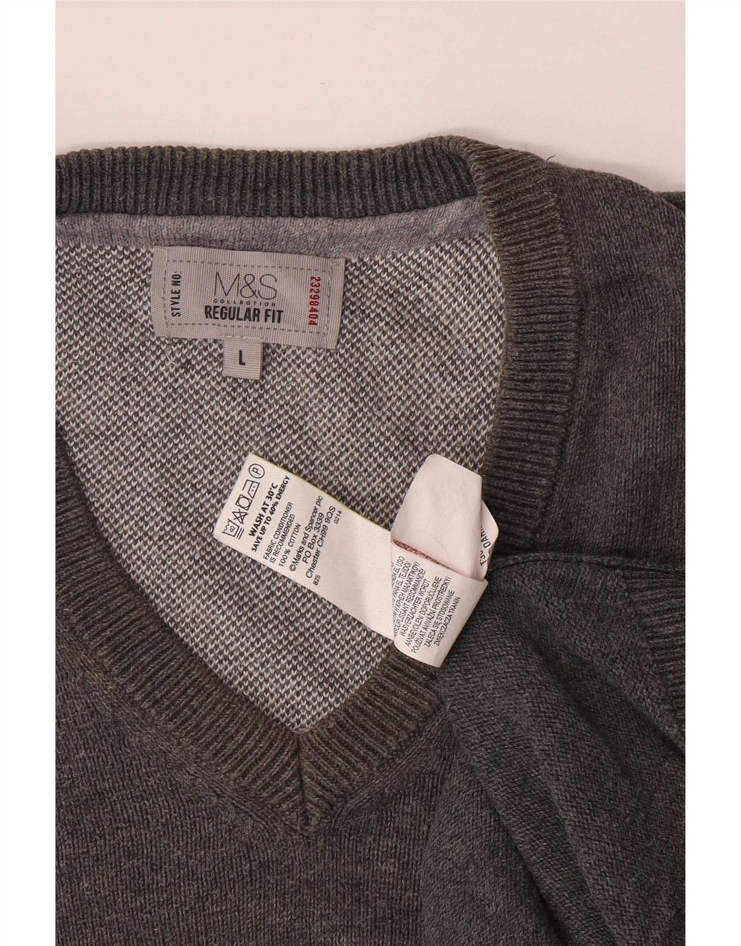 Мужская майка-майка стандартного кроя Marks & Spencer, большой серый хлопок