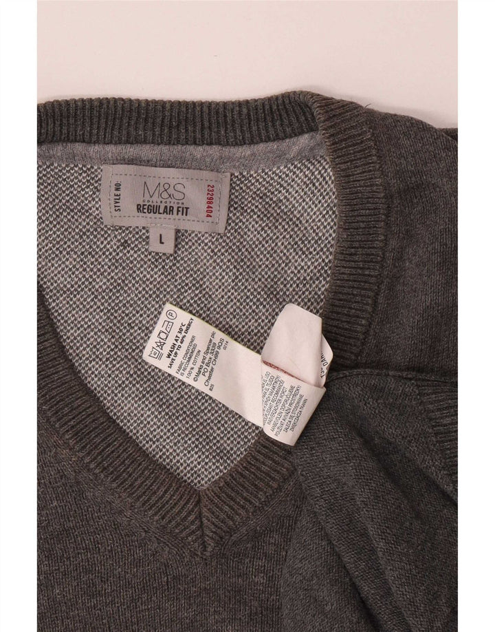 Мужская майка-майка стандартного кроя Marks & Spencer, большой серый хлопок