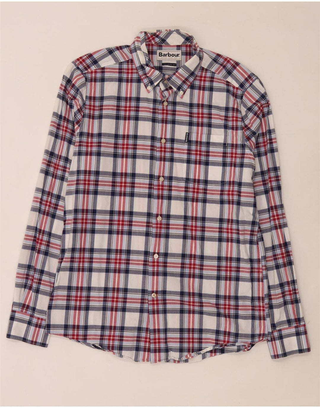 Мужская рубашка в клетку Barbour среднего размера, хлопок, разноцветная клетка