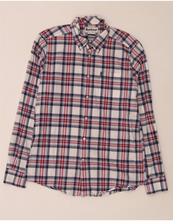 Мужская рубашка в клетку Barbour среднего размера, хлопок, разноцветная клетка