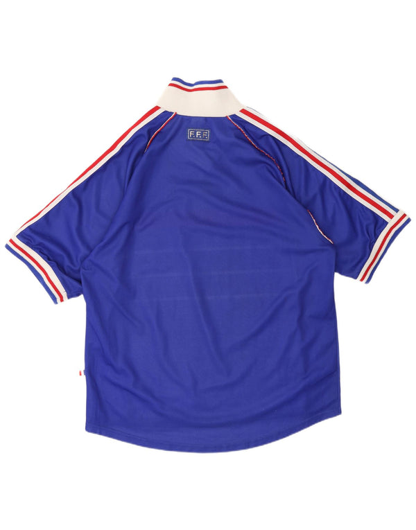 Adidas Mens France Home 1998 Football Shirt XL Синяя полиэстер с цветными блоками