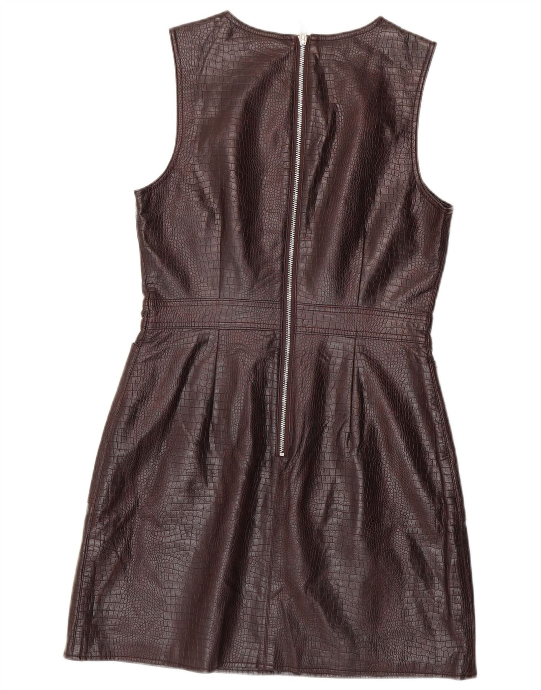 Женское платье-футляр без рукавов WAREHOUSE UK 12, средний коричневый цвет с животным принтом