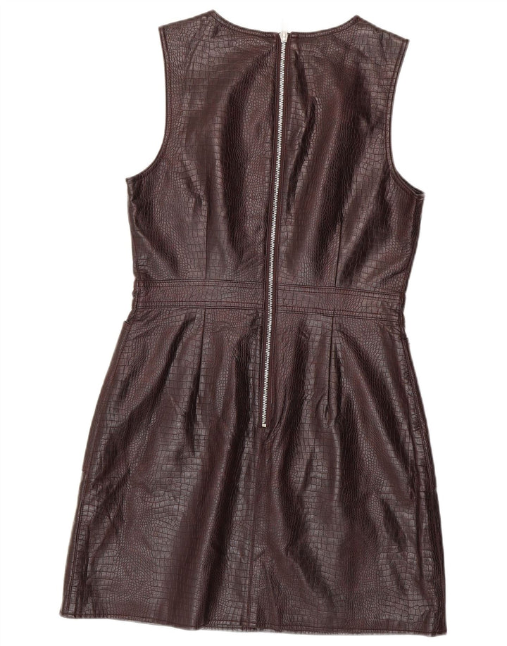 Женское платье-футляр без рукавов WAREHOUSE UK 12, средний коричневый цвет с животным принтом