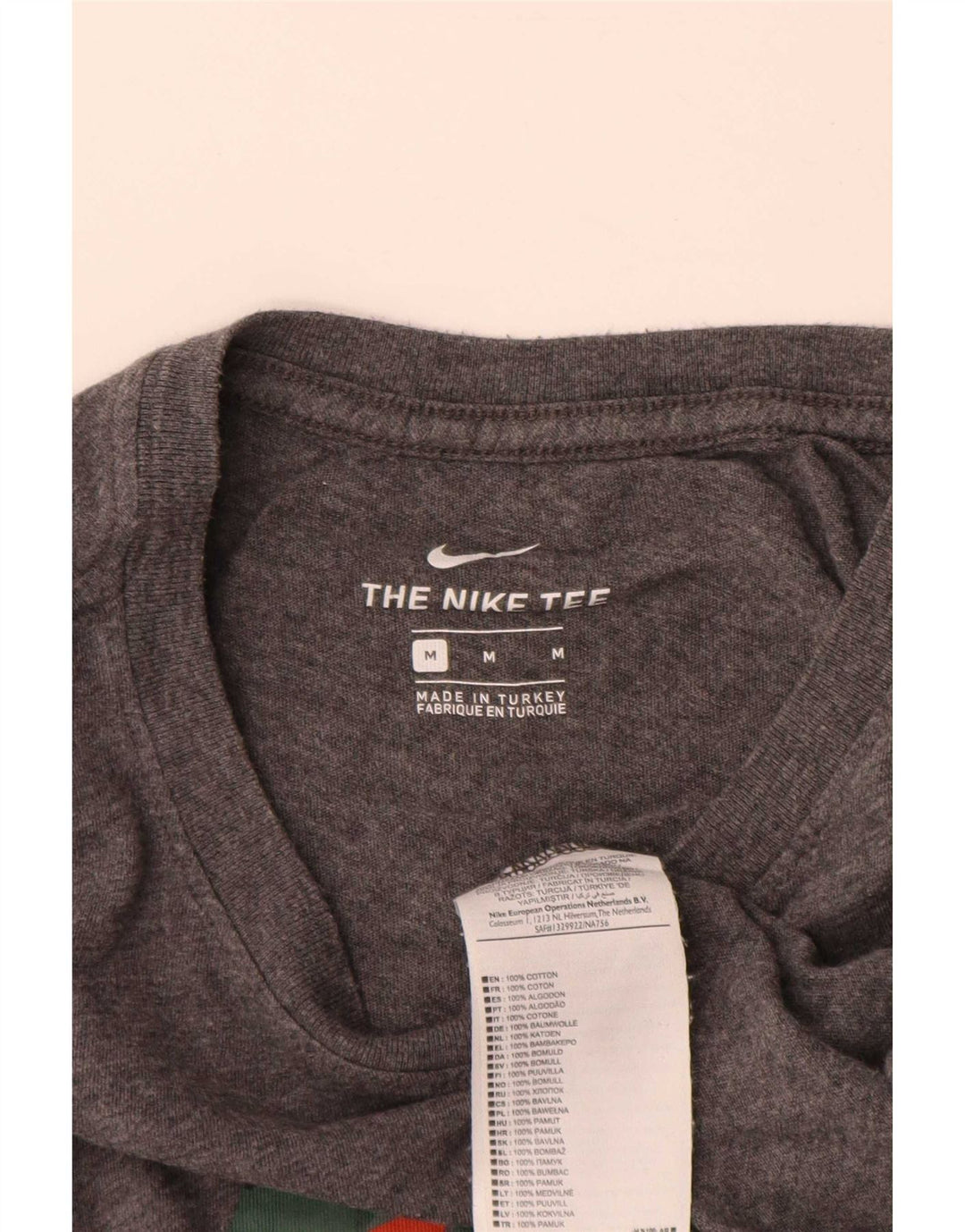 Мужская футболка с рисунком Nike, хлопковый топ среднего серого цвета