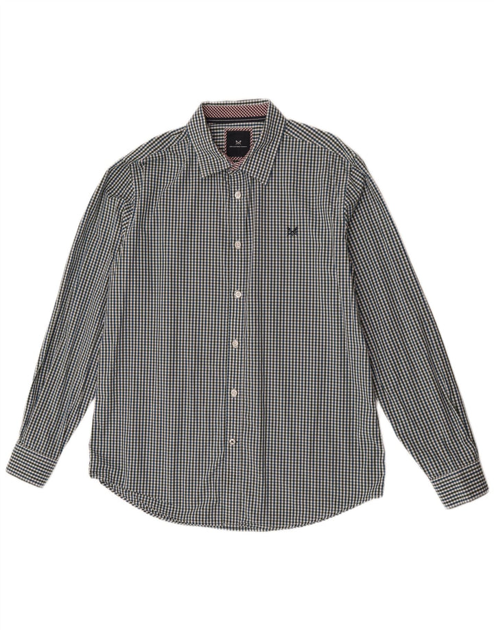 Crew Clothing Мужская приталенная рубашка из большого разноцветного хлопка в мелкую клетку