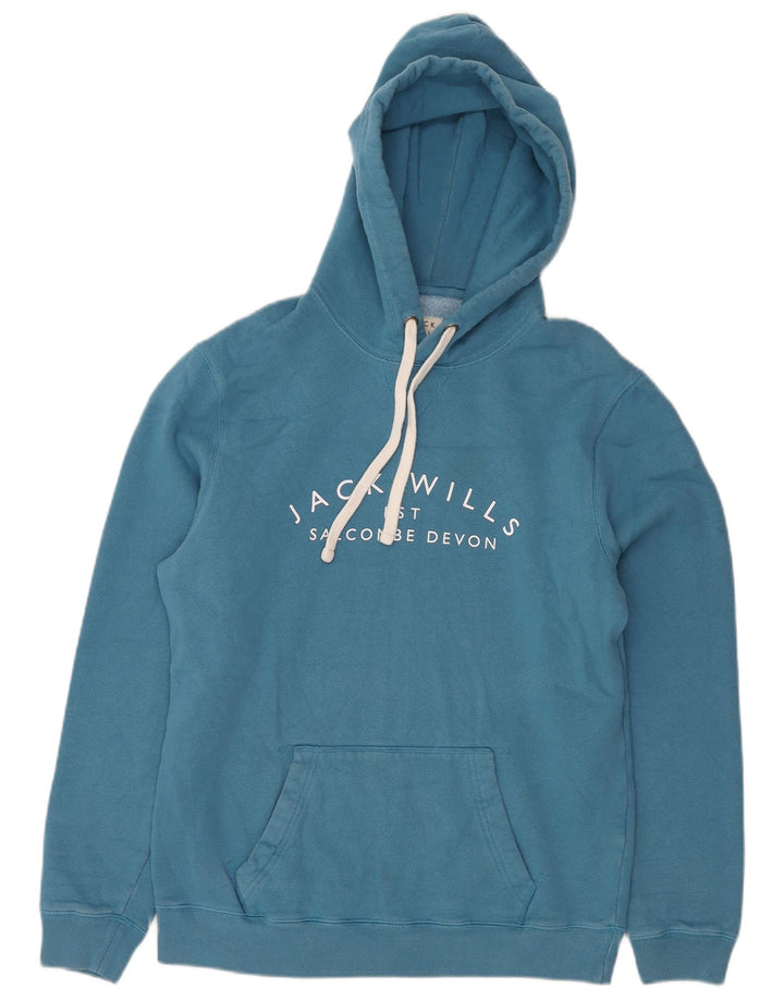 Jack Wills Мужской джемпер с капюшоном с рисунком, средний синий, хлопок