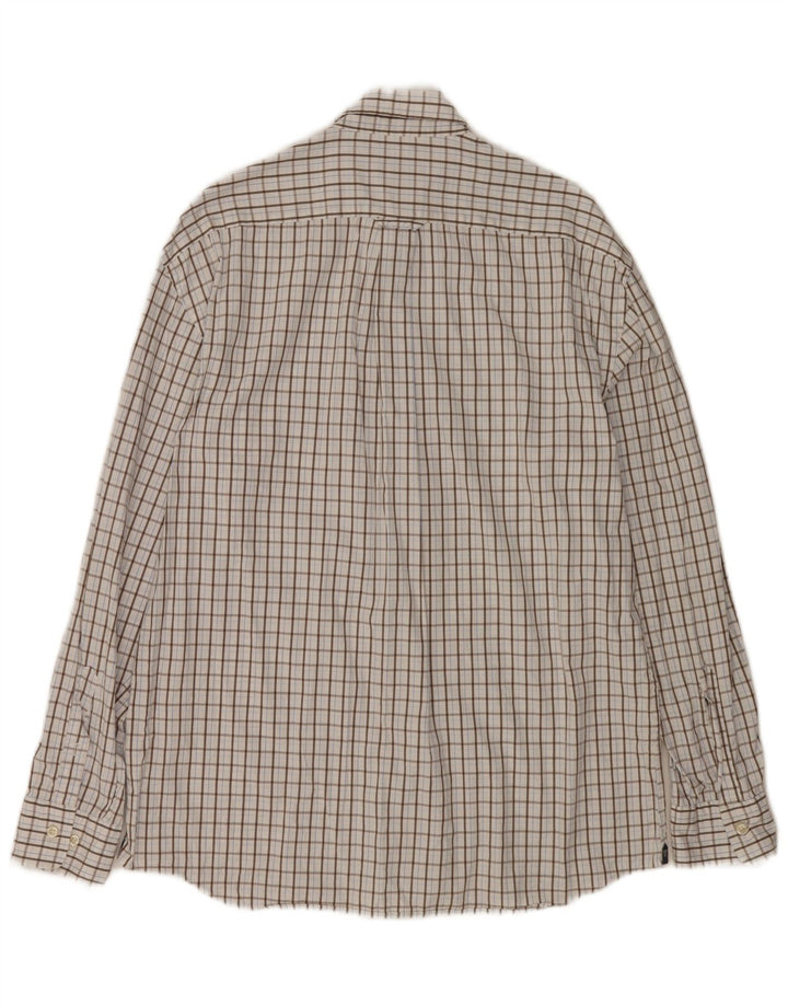 Мужская рубашка стандартного кроя Gant, большая белая хлопковая клетка в клетку