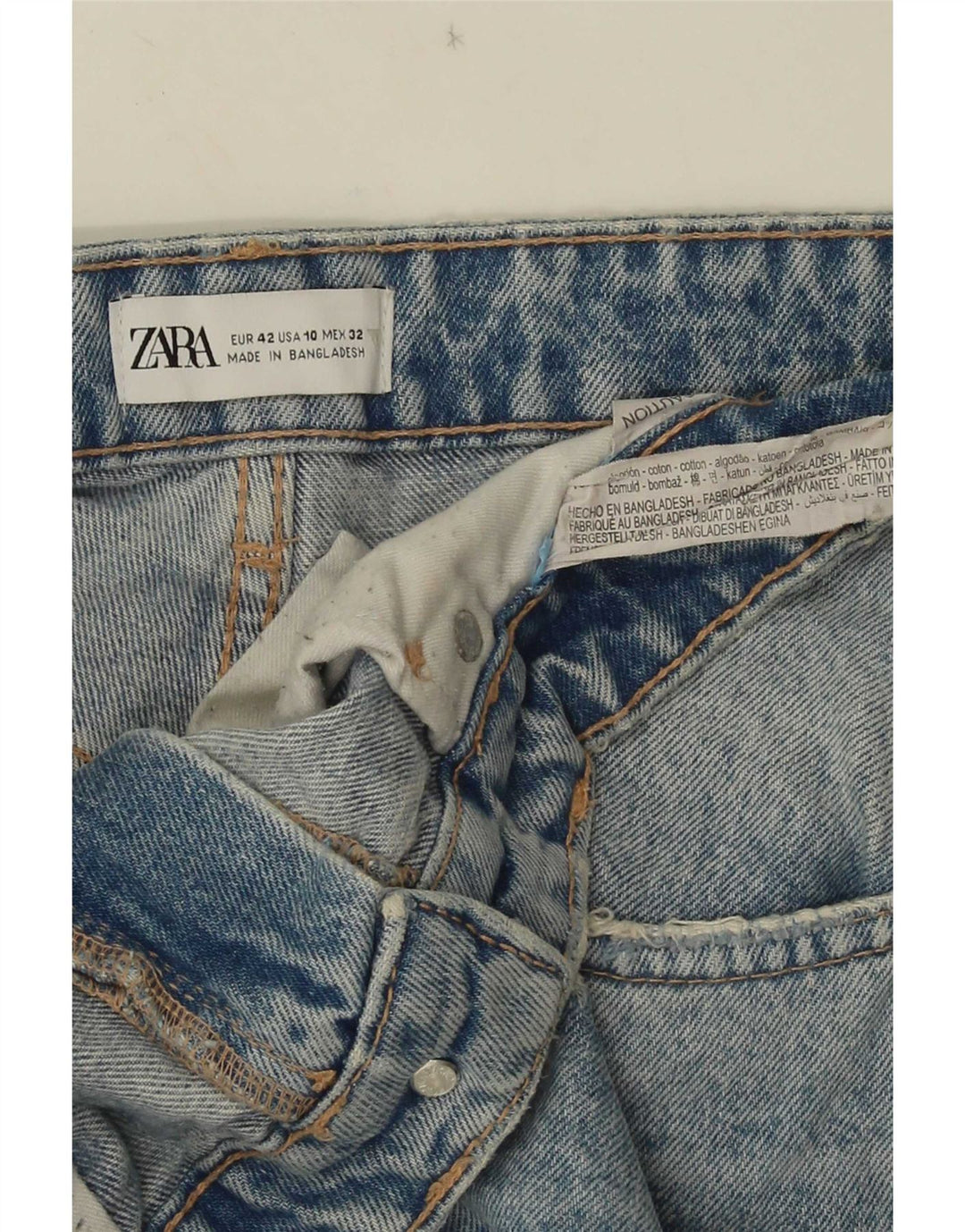 Женские джинсовые шорты Zara EU 42, большие, W32, синие, хлопок