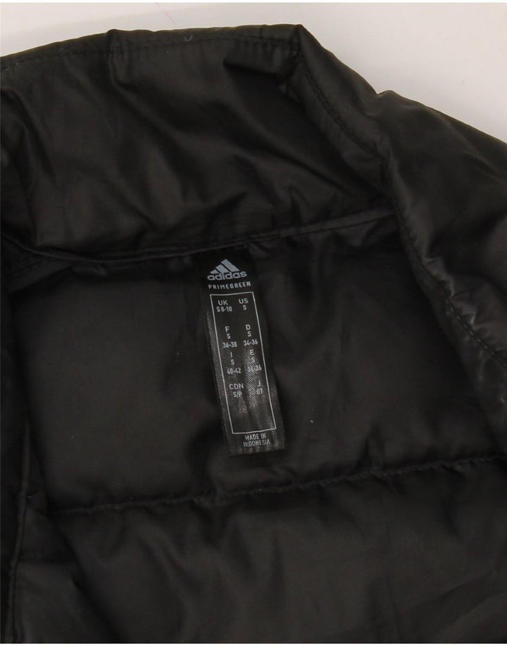 ADIDAS Womens Padded Jacket UK 8/10 Small Black Polyester Vintage Adidas and Second-Hand Adidas from Messina Hembry 