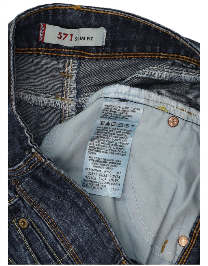 Женские джинсы LEVI'S 571 Slim W30 L34 Темно-синие, хлопок