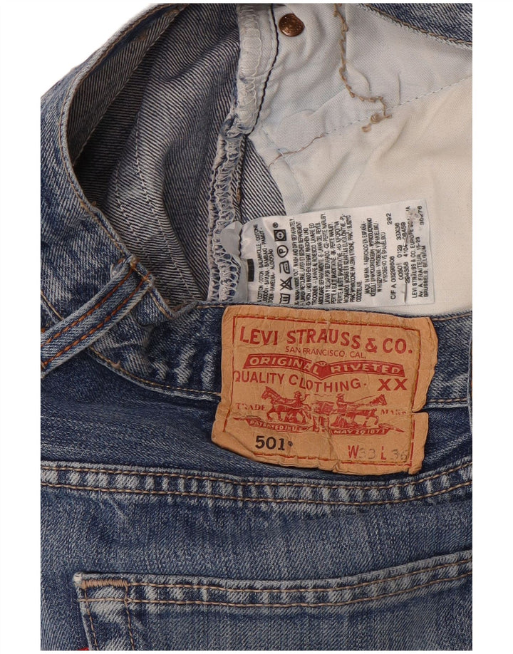 Мужские прямые джинсы Levi's 501 W33 L27 синие, хлопок