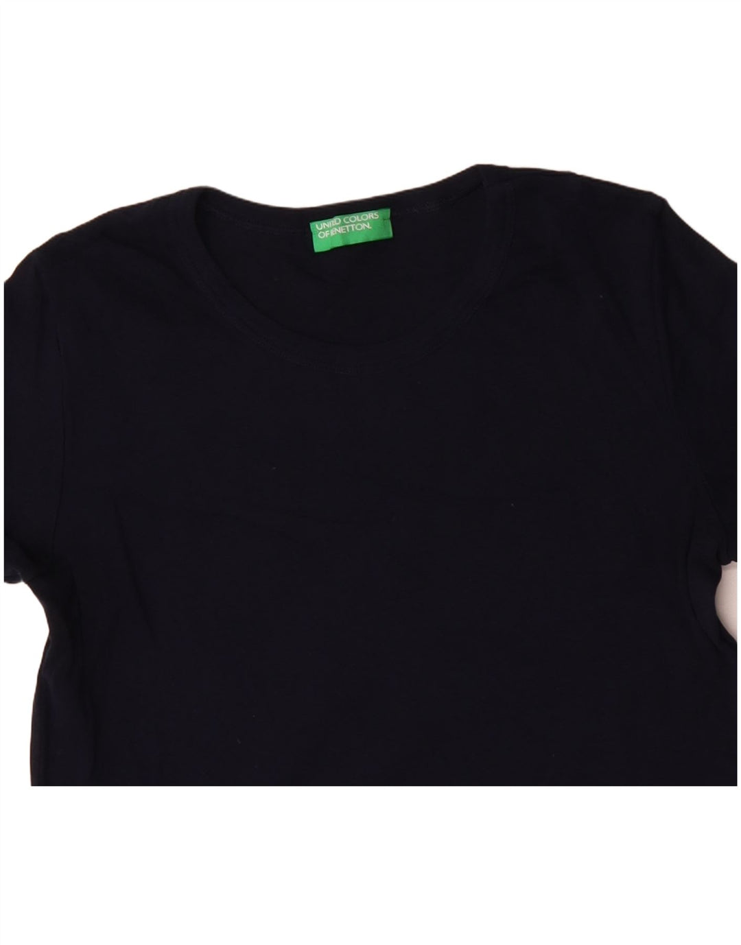 Женская футболка BENETTON Top UK 12 Medium Navy Blue Хлопок