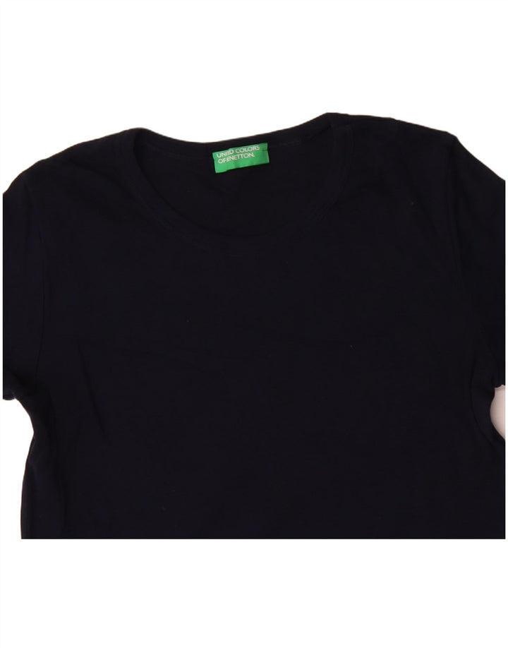 Женская футболка BENETTON Top UK 12 Medium Navy Blue Хлопок