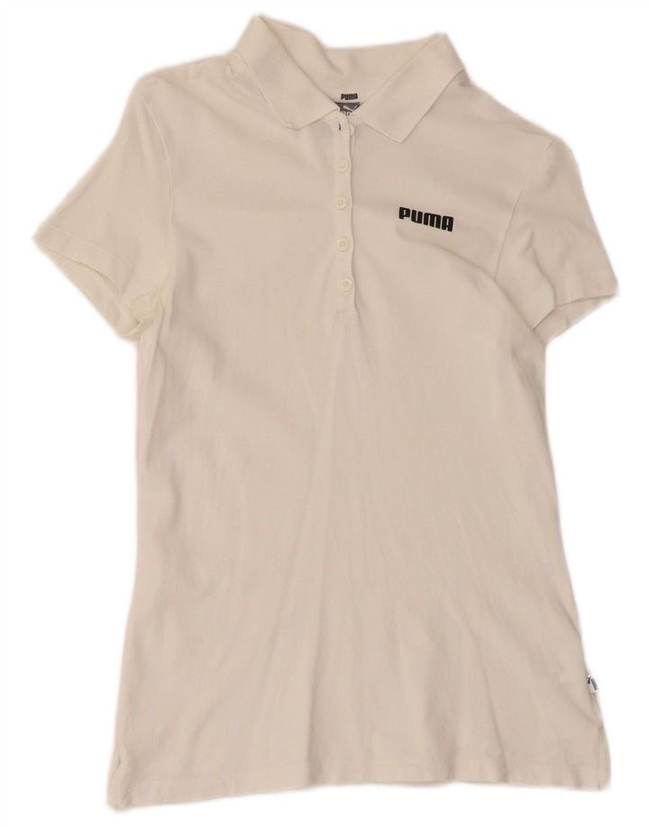 Женская рубашка поло Puma UK 10, маленькая, белый хлопок