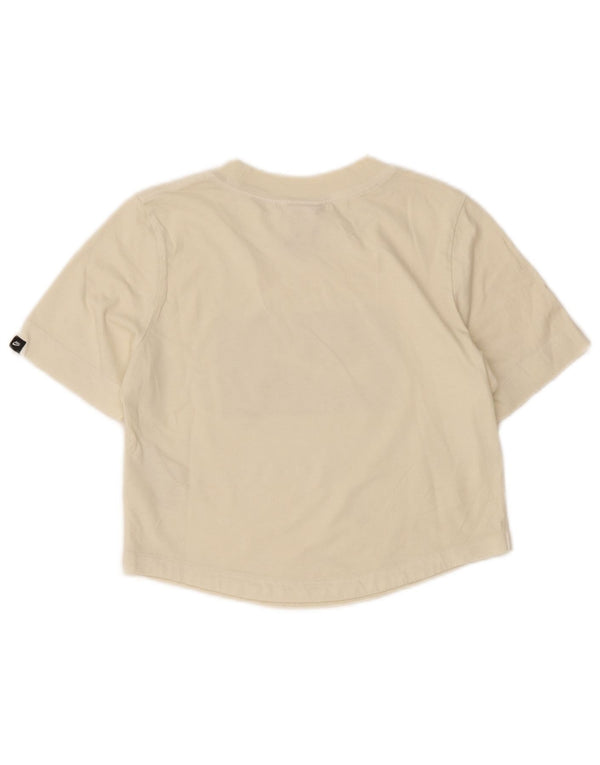 Женская укороченная футболка с графическим рисунком Nike UK 6 XS Off White Cotton