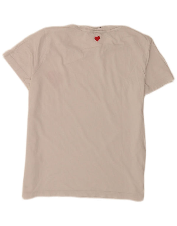 Женская футболка с рисунком Tommy Hilfiger Top UK 8, маленький белый хлопок