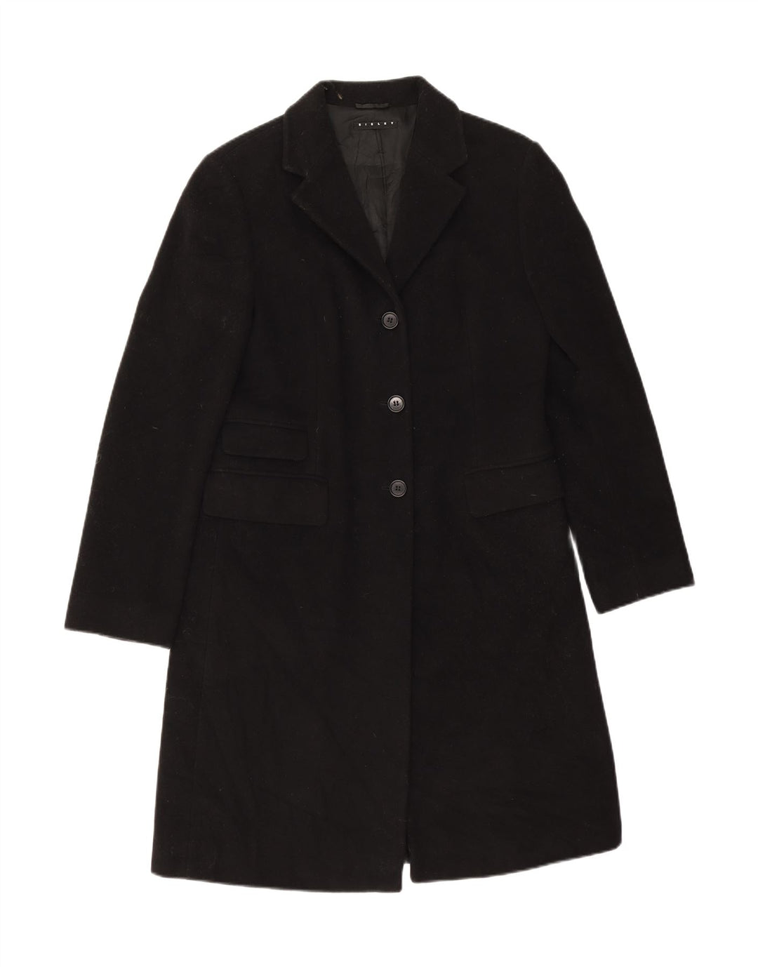 Женское пальто Sisley IT 42 Medium Black из натуральной шерсти