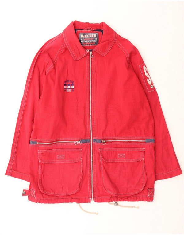 Мужская куртка Brugi IT 52 XL с рисунком, красный хлопок