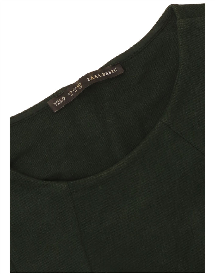 Женское платье-футляр Zara UK 12, средний зеленый цвет