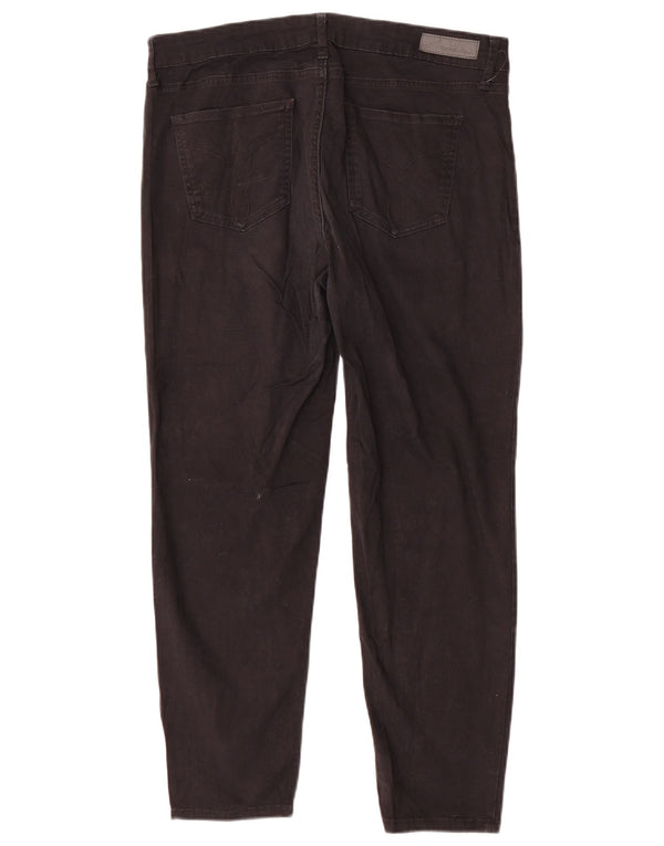 CALVIN KLEIN Женские повседневные узкие брюки США 14 XL W34 L26, черные хлопковые