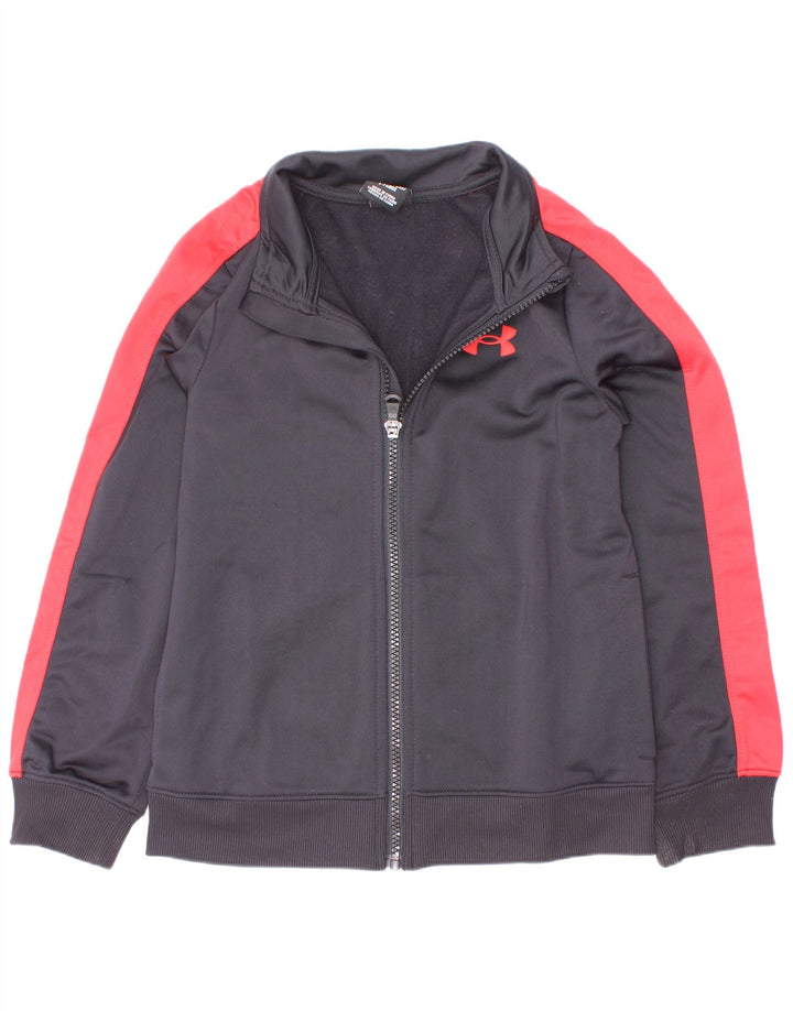 Спортивный костюм Under Armour для мальчиков, верхняя куртка 6–7 лет, черный цвет с цветными блоками