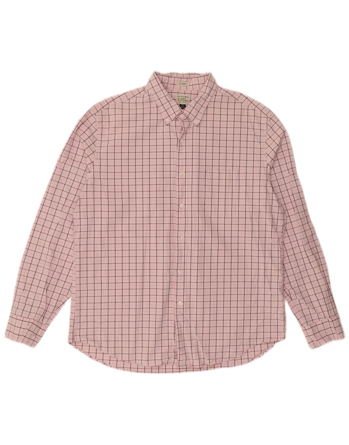 Мужская рубашка классического кроя J. Crew, XL, хлопковая розовая клетка