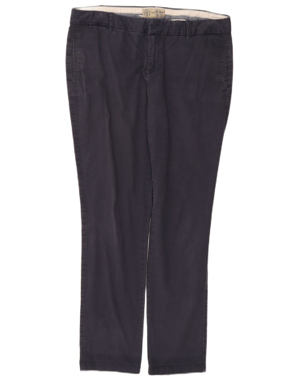 Fat Face Womens Slim Chino Trousers UK 14 Large W34 L29 Navy Blue Cotton